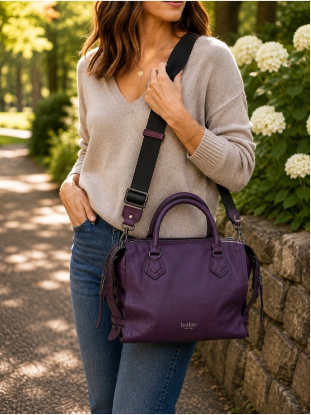 Botkier New York Moto Leather Satchel – Winter Purple - Picture 8 of 16